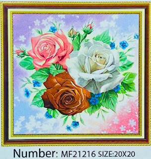 Алмазная мозаика на подрамнике /20х20см./, "Розы" арт.MF21216, 24-635