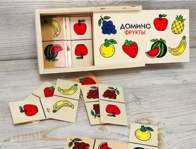 Домино из дерева " Фрукты ", 20-20