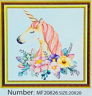 Алмазная мозаика на подрамнике /20х20см./, "Единорог" арт.MF20826, 24-636