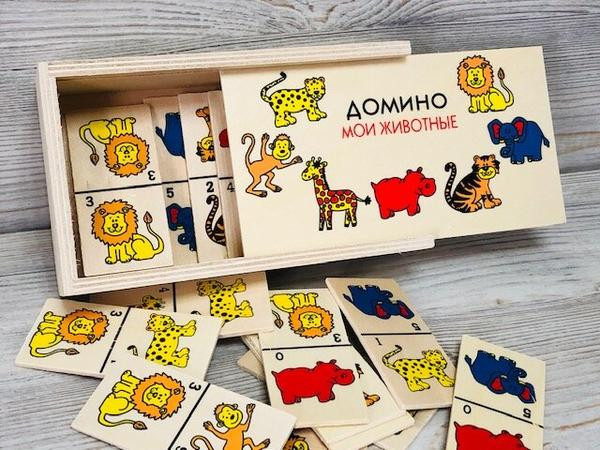 Домино из дерева "Мои животные", 20-21
