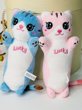 Мягкая игрушка «Кошка» розовая, 17 см., в виде брелка, арт.33-296