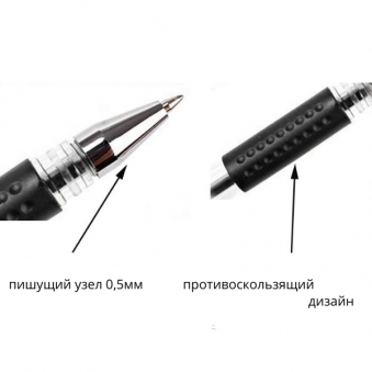 Ручка гелевая, синяя, прозрачный корпус, арт.GP-156, /0,5мм./, 22-532