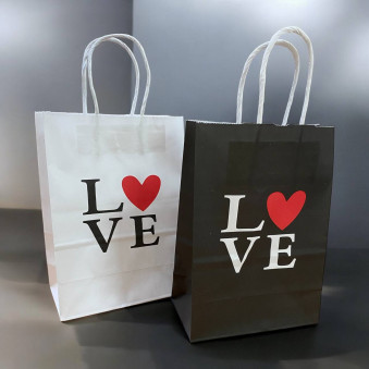 Крафт пакет подарочный "LOVE" /21х15х8см./, 32-652