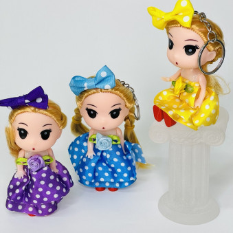 Игрушка «Кукла» в виде брелка, 11см., цвет микс, арт.34-109