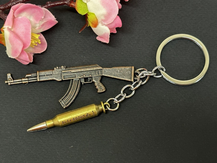 Брелок металл. "Автомат с патроном ", 32-250																														