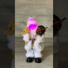 Дед Мороз в белом костюме с игрушкой и мешком, музыкальный /30см./, 28-138