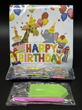 Алмазная мозаика /18х18см./, "happy birthday" арт.24375, 24-416