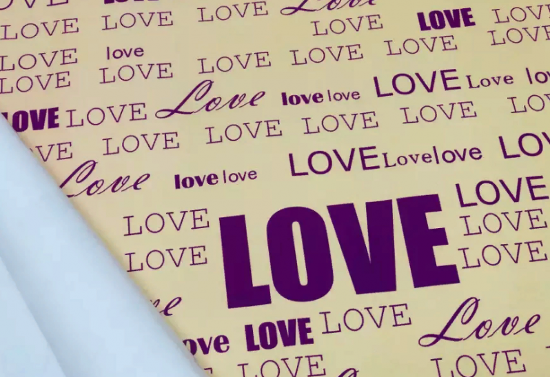 Бумага обёрточная в рулоне /70х100см./, " LOVE ", 22-1154