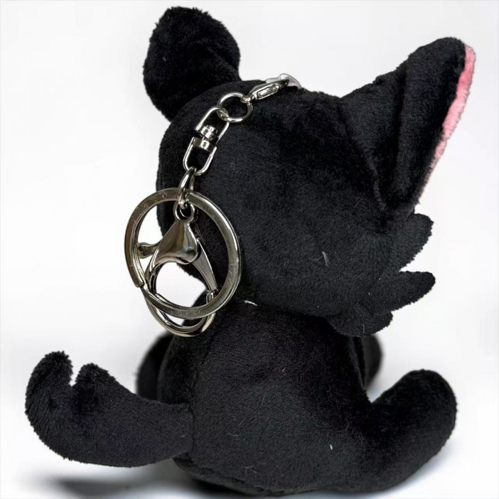 Мягкая игрушка «Кошка» черная, 11 см., в виде брелка, арт.33-300