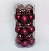 Игрушка на ёлку пластик. "Шар" /6см./, (наб.-24шт.), фуксия, 28-103