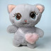 Мягкая игрушка «Кошка» серая, 12 см., в виде брелка, арт.33-303
