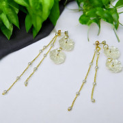 Серьги "Ракушка" цвет жемчужный /10х1,5см/, №10692