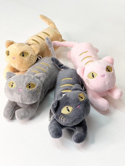 Мягкая игрушка «Кошка» коричневая, 15 см., в виде брелка, арт.33-298 Мягкая игрушка «Кошка» коричневая, 15 см., в виде брелка, арт.33-298