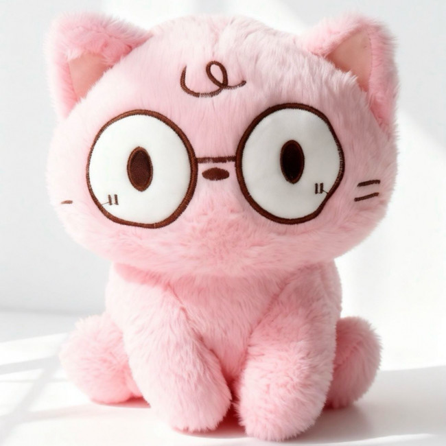 Мягкая игрушка "Кот" розовый, 18см.,  арт.33-412