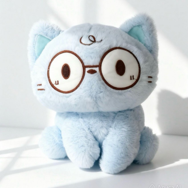 Мягкая игрушка "Кот" голубой, 18см., арт.33-412 Мягкая игрушка "Кот" голубой, 18см., арт.33-412