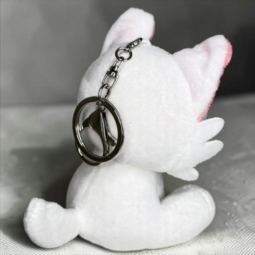 Мягкая игрушка «Кошка» белая, 11 см., в виде брелка, арт.33-300