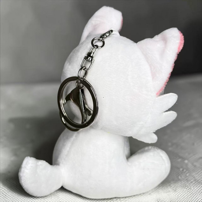 Мягкая игрушка «Кошка» белая, 11 см., в виде брелка, арт.33-300