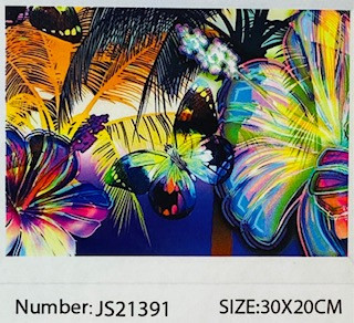 Алмазная мозаика на подрамнике /20х30см./, "Бабочки" арт.JS21391, 24-661