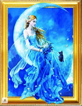 Алмазная мозаика /40х50см./, " Девушка на луне " арт.GА74633, 22-882
