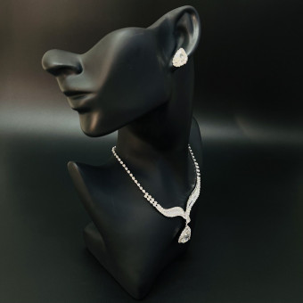Комплект "Капля" 2 предмета: серьги, колье, арт.DHD20986, 32-587