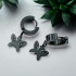 Серьги металл, цвет чёрный "Бабочка" (пара.) /3х1,3х0,4см./, 34-696