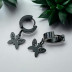 Серьги металл, цвет чёрный "Бабочка" (пара.) /3х1,3х0,4см./, 34-696