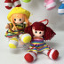 Мягкая игрушка "Кукла"  20см., розовое платье в полоску, арт.34-247