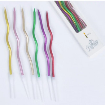 Свечи в торт витые металлик. (6шт.), /16см./, 27-430
