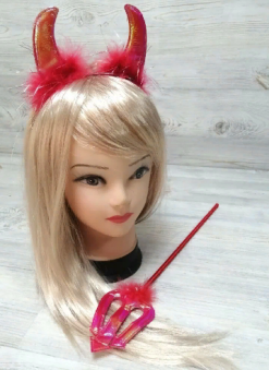 Набор " Чёртик "(ободок рога чёртика+трезубец) 60-116