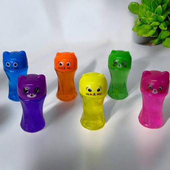 Лизун - Слайм в банке с шиммером "Кошка"/8,4х3,8см./, 35-160