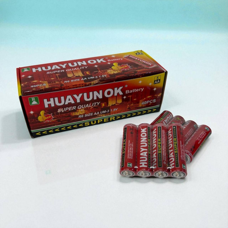 Батарейка солева Huayunok R6, (40), 37-712