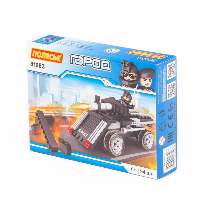 Конструктор "Классик" "Город. Полиция-1.3" (94 элемента) (в коробке), арт.81063
