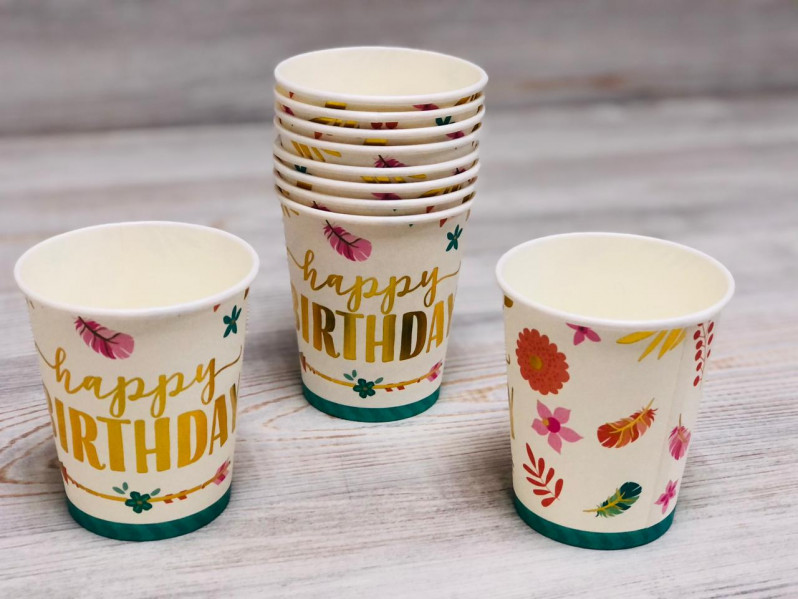 Стакан " Heppy Birthdey " (10шт.), 23-43