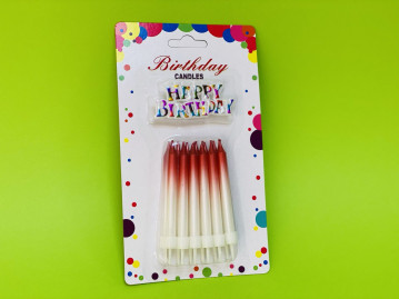 Свечи в торт + надпись "Happy Birthday" (12шт.), 27-440