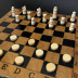 Настольная игра 3в1 (нарды, шахматы, шашки) /поле:23,5х23см./, 37-420