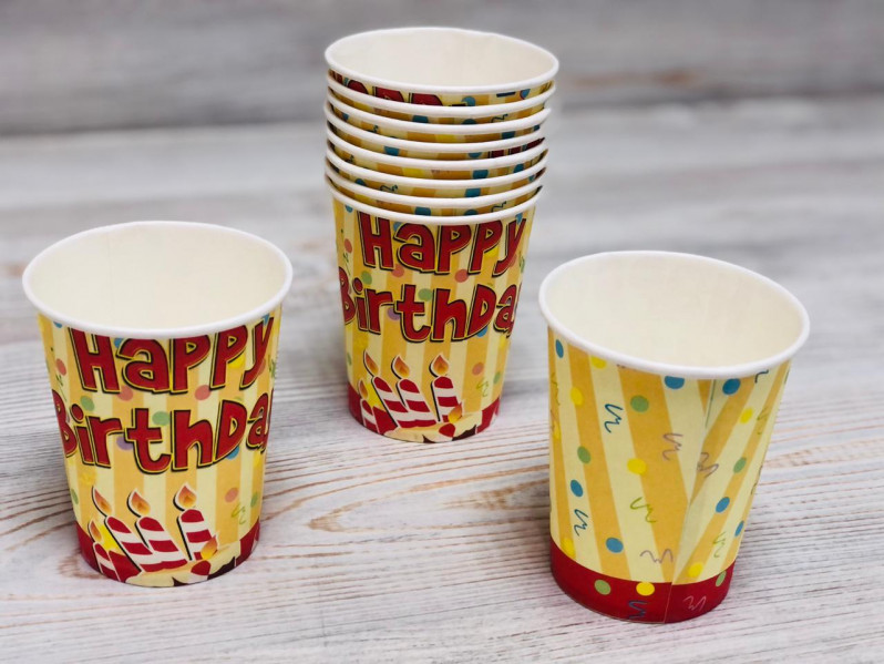 Стакан " Heppy Birthdey " свечи (10шт.), 23-22