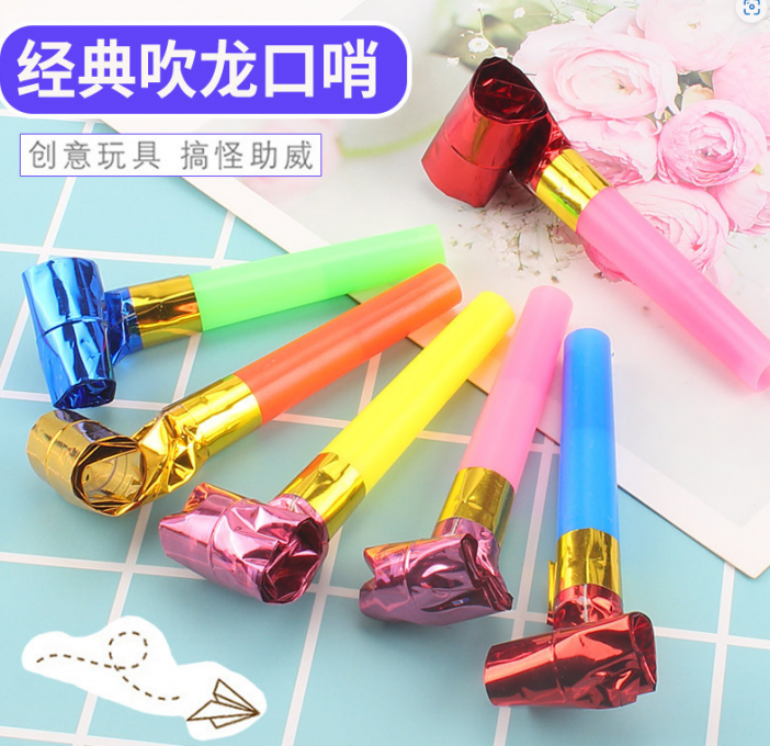 Игрушка "Свистулька-язычок" из пласт. и фольги 89-3