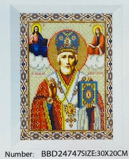 Алмазная мозаика на подрамнике /20х30см./, "Николай Чудотворец" арт.ВВD24747, 24-570
