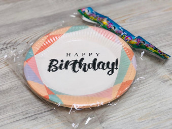 Тарелка " Hаppy Birthdаy " /18см./, (10шт.), 23-42