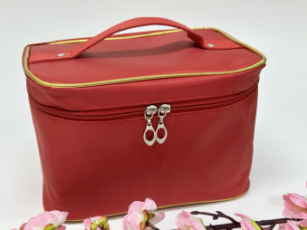 Косметичка нейлон на молнии, цвет: КРАСНЫЙ /25х10,5х14см./, 31-530