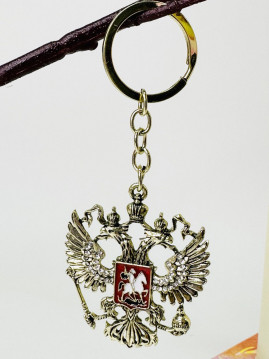 Брелок метал. со стразами "Герб", /15х6см, 12см/  32-317