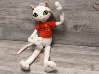 Мягкая игрушка  «Кошка» 53см., белая в кофте,  арт.22-935