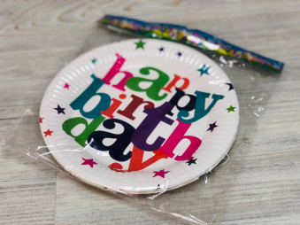 Тарелка " Heppy Birthdey " звёзды /18см./, (10шт.), 23-17