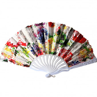 Веер ткань атласный, "Цветы", 36-145