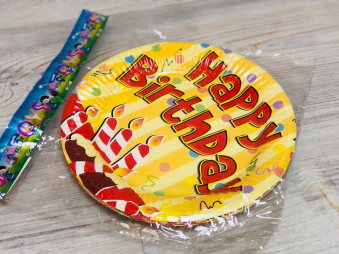 Тарелка " Heppy Birthdey " свечи /18см./, (10шт.), 23-23