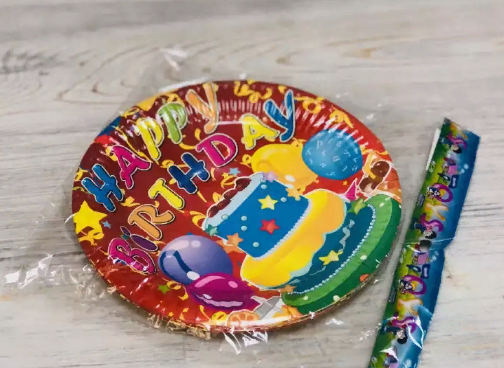 Тарелка " Heppy Birthdey " тортик /18см./, (10шт.), 23-20