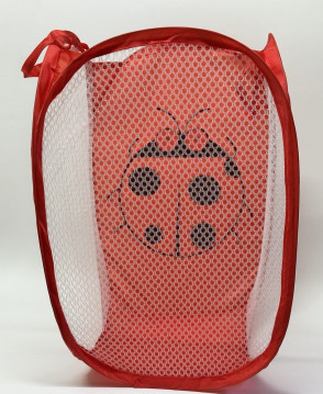 Корзина для игрушек квадратная "Божья коровка", цвет красный  26-329