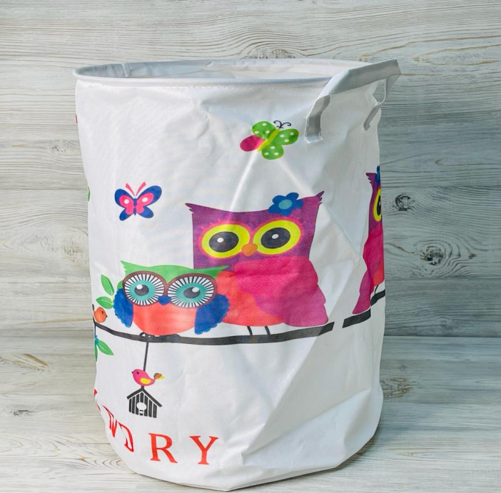 Корзина для игрушек круглая "Совята", 26-324
