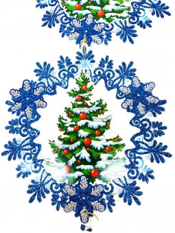 Растяжка снежинка " Ёлочка ", (5 элементов), /76х14см./, 22-316