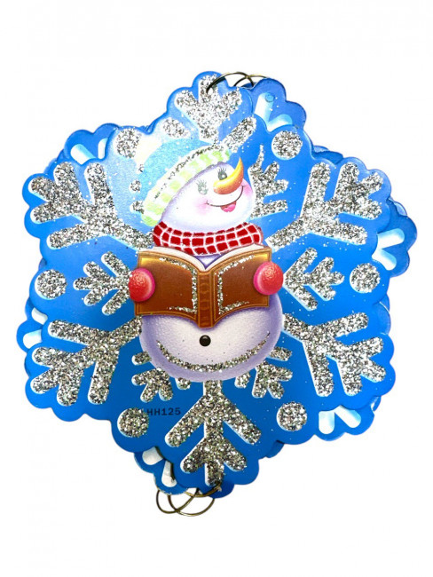 Растяжка снежинка " Снеговик ", (5 элементов), /77х13см./, 22-314 Растяжка снежинка " Снеговик ", (5 элементов), /77х13см./, 22-314